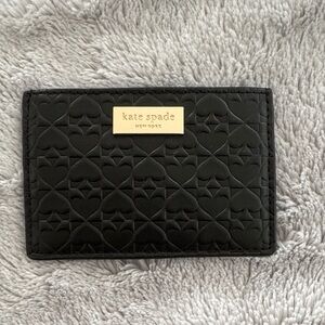Kate Spade Black Heart-Patterned Card Holder